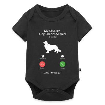 Le Cavalier King Charles Spaniel appelle le design - Body à manches courtes Premium Bébé - noir - Devant