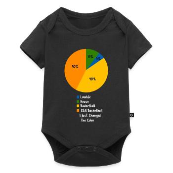 Funny Basketball Life Pie Chart Design - Baby Premium short-sleeve bodysuit - black - Front