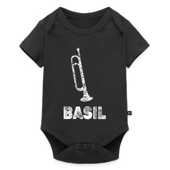 Trompeten Basil - Baby Premium Kurzarmbody - Schwarz - Vorne