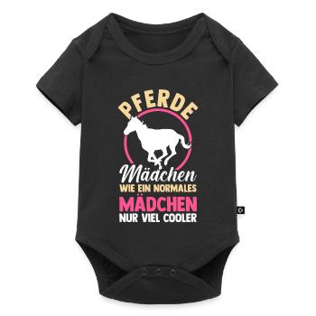 Reiten Pferdeliebhaber Reiterhof Pferde - Baby Premium Kurzarmbody - Schwarz - Vorne