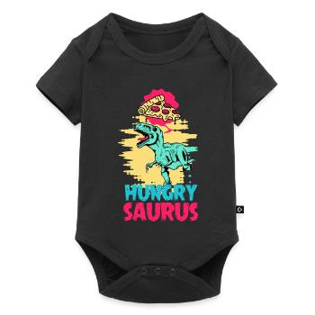 Hungry Dino Kids – Pizza Dinosaur Fun - Baby Premium short-sleeve bodysuit - black - Front