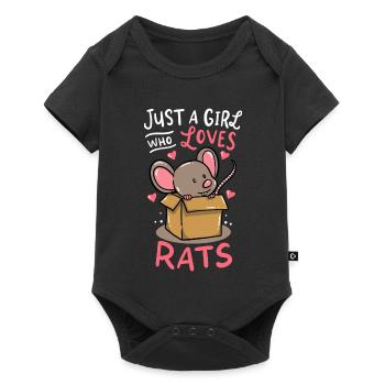 Juste une fille qui aime les rats - Body à manches courtes Premium Bébé - noir - Devant