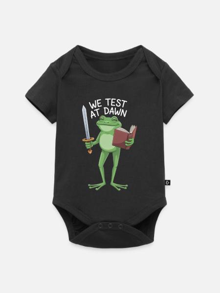 Dawn Frog Knight Reading - Baby Premium Kurzarmbody - Schwarz
