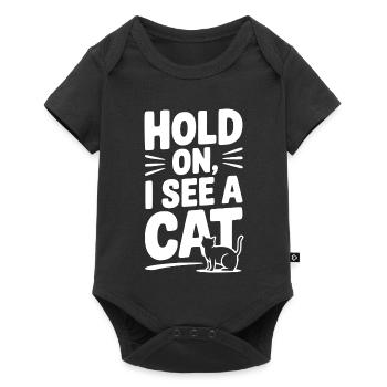 Attends, je vois un chat - Body à manches courtes Premium Bébé - noir - Devant