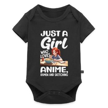 Girl Loves Anime Ramen And Drawing - Baby Premium short-sleeve bodysuit - black - Front