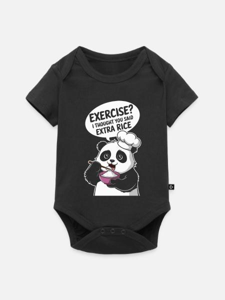 Panda Küchenchef Extra Rice - Baby Premium Kurzarmbody - Schwarz