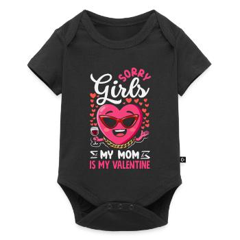 Retro Heart Valentine's Day Design Love - Baby Premium short-sleeve bodysuit - black - Front