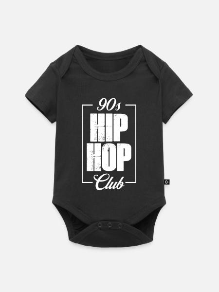 Hip-Hop-Club-Logo der 90er - Baby Premium Kurzarmbody - Schwarz