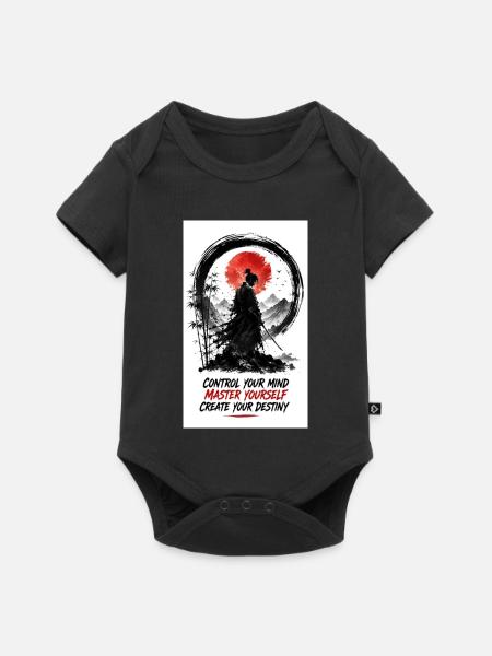 Samurai Zen: Control Your Mind - Baby Premium Kurzarmbody - Schwarz