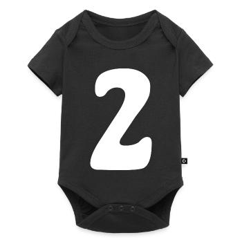 Deux : Minimal Numéral 2 | Deuxième - Body à manches courtes Premium Bébé - noir - Devant