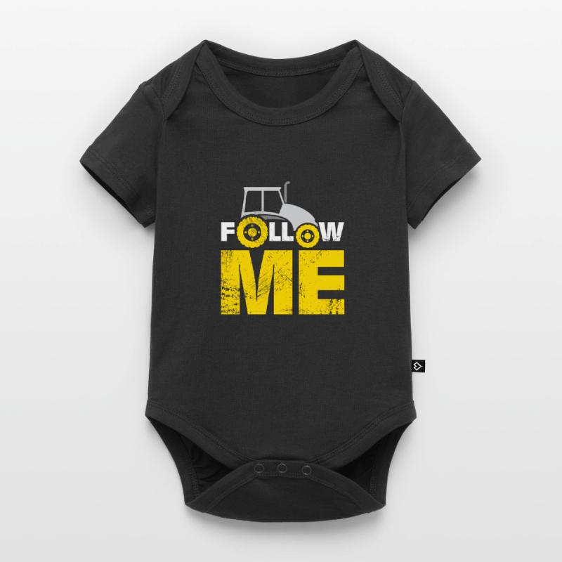 Folge mir Traktor Weihnachtsgeschenk Kinder Baby Premium Kurzarmbody