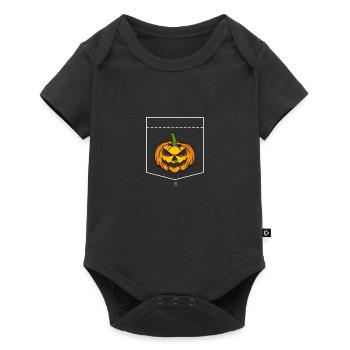 Tee-shirt poche citrouille - Body à manches courtes Premium Bébé - noir - Devant