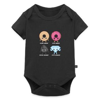 Drôle d'entraînement Donut Diamond Avant Après Cadeau - Body à manches courtes Premium Bébé - noir - Devant