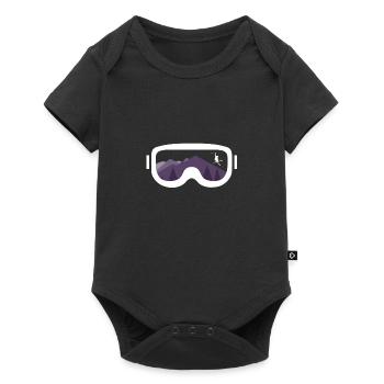 Cadeau d'anniversaire de Noël pour enfants de ski - Body à manches courtes Premium Bébé - noir - Devant