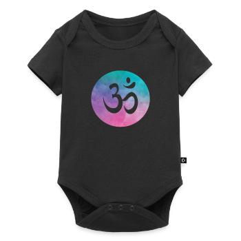 Om Sign Watercolor Yoga Spirituality Namaste - Baby Premium short-sleeve bodysuit - black - Front