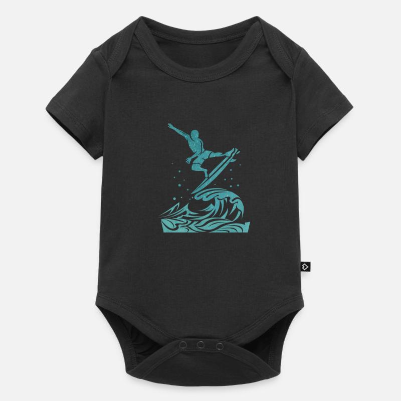 Surfer Wellenreiter - Baby Premium Kurzarmbody - Schwarz