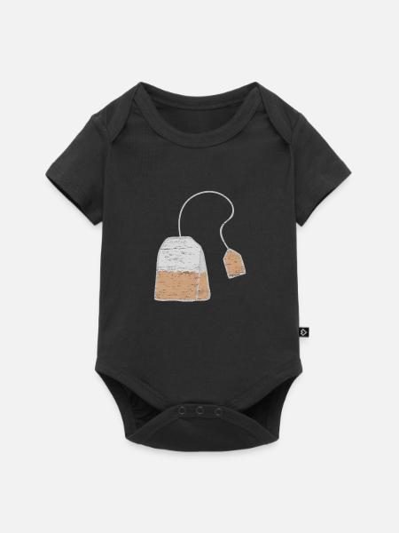 Teebeutel Weihnachten Kinder Feinschmecker - Baby Premium Kurzarmbody - Schwarz