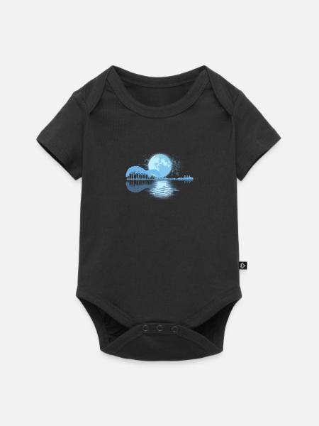Gitarre Reflexion Geschenk - Baby Premium Kurzarmbody - Schwarz
