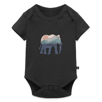 Elephant Mountains Christmas Safari Gift - Baby Premium short-sleeve bodysuit - black - Front
