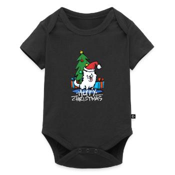 Merry Dogmass Samoyed Dog Christmas Gift T-Shirt - Baby Premium short-sleeve bodysuit - black - Front