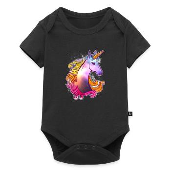 Génial violet licorne coloré licorne magique - Body à manches courtes Premium Bébé - noir - Devant