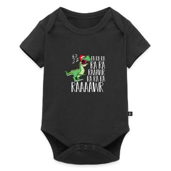 Dinosaure chantant cadeau de Noël - Body à manches courtes Premium Bébé - noir - Devant