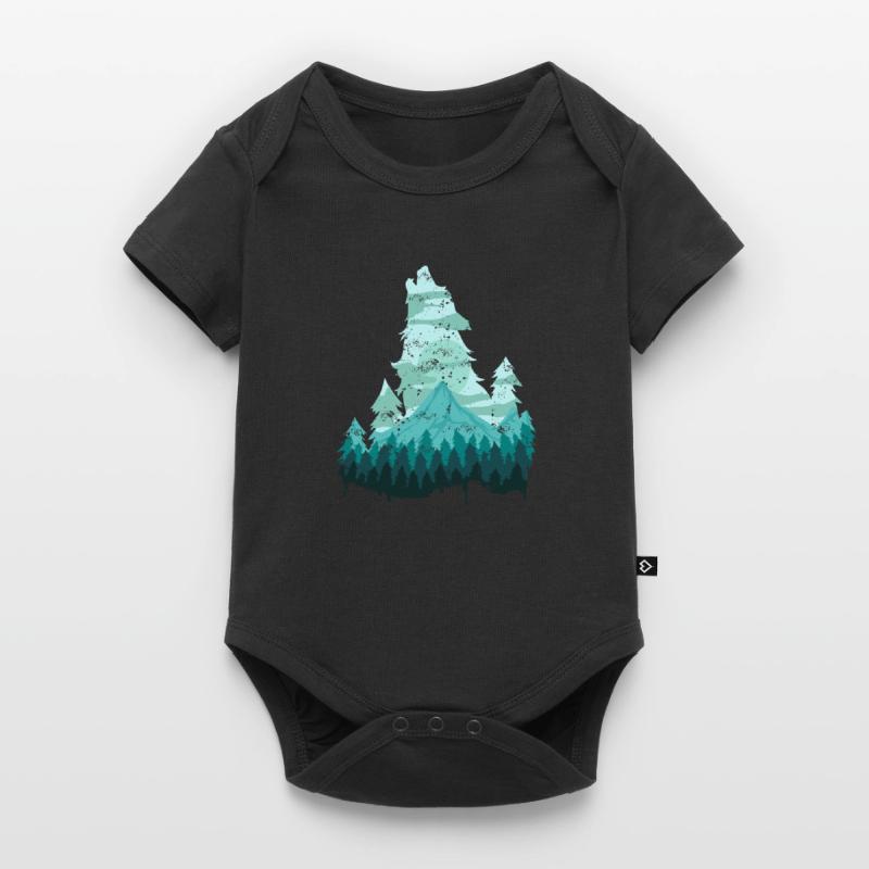 Wild Wolf Nature Wilderness Forest Loner Gift Baby Premium short-sleeve bodysuit