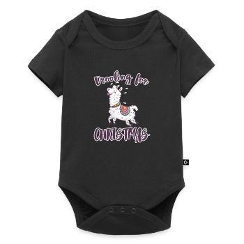 Lama Alpaca Christmas Animal Zoo Winter Gift - Baby Premium short-sleeve bodysuit - black - Front