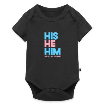Son Lui Respecte Mes Pronoms - Body à manches courtes Premium Bébé - noir - Devant