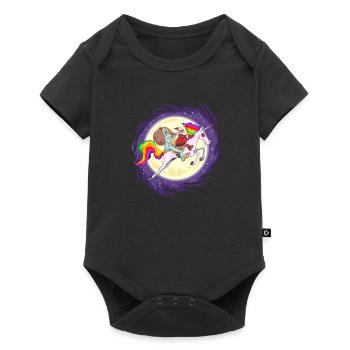 Fun Sasquatch Santa Riding With Unicorn - Baby Premium short-sleeve bodysuit - black - Front