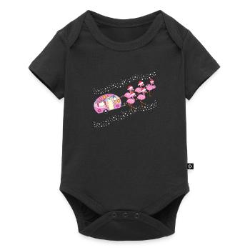 Noël Camping et Flamingo Fan idée cadeau - Body à manches courtes Premium Bébé - noir - Devant