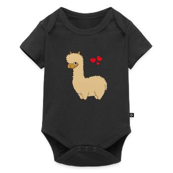 Funny Lama - Baby Premium Kurzarmbody - Schwarz - Vorne