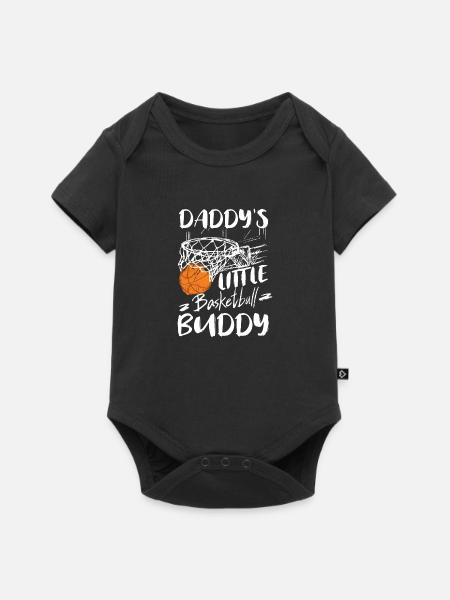Daddy's little Basketball Buddy Basketball Korb - Baby Premium Kurzarmbody - Schwarz