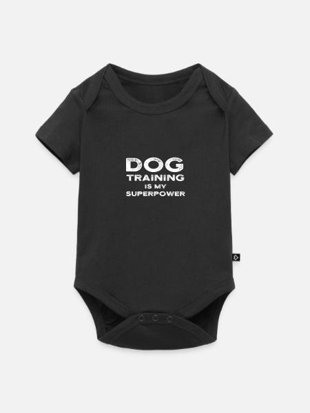 Hundetraining ist mein Supermacht-lustiger Hundetrainer - Baby Premium Kurzarmbody - Schwarz