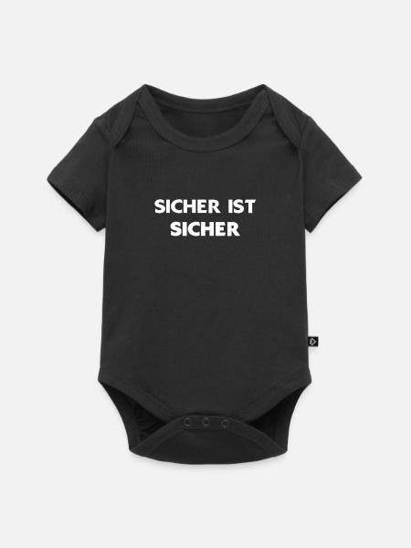 Sicher ist sicher weiss - Baby Premium Kurzarmbody - Schwarz