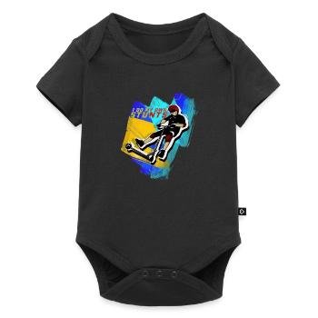 Stunt scooter stunt scooter kickboard gift - Baby Premium short-sleeve bodysuit - black - Front