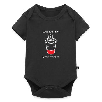 Low Battery Need Coffee Coffee saying - Baby Premium short-sleeve bodysuit - black - Front