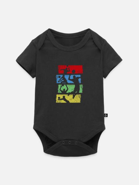 Cadeau d'équipe sportive de volleyball - Body à manches courtes Premium Bébé - noir