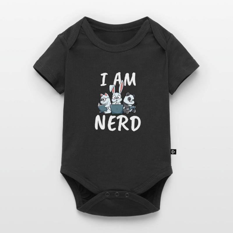 Nerd lecture jeu vidéo Internet Lapin Chat Panda Body à manches courtes Premium Bébé