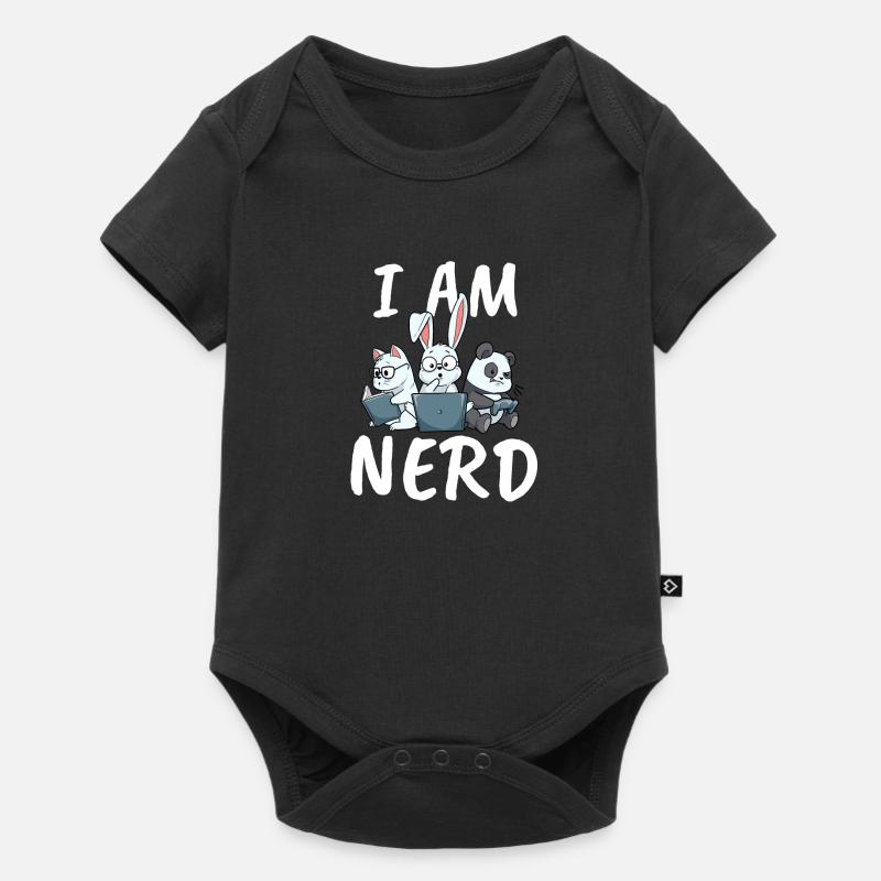 Nerd Read Video Game Internet Rabbit Cat Panda - Baby Premium short-sleeve bodysuit - black