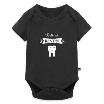 Zahnarzt Zahnärztin Rente Geschenkidee - Baby Premium Kurzarmbody - Schwarz - Vorne