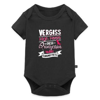 This princess wears rubber boots - Baby Premium short-sleeve bodysuit - black - Front