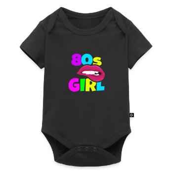 80s costume eighties 80s lips gift - Baby Premium short-sleeve bodysuit - black - Front