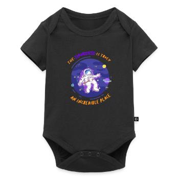 Thon cosmonaute jeu de mots cadeau - Body à manches courtes Premium Bébé - noir - Devant