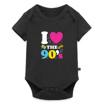 Love the 90's; Retro TShirt 1990s 1990 90s Party - Baby Premium short-sleeve bodysuit - black - Front