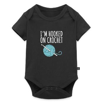 Hooked on Crochet - gift idea for Women Girls who - Baby Premium short-sleeve bodysuit - black - Front