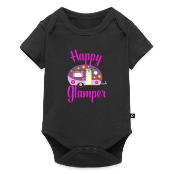 Joyeux Glamper Camping Glamping Lover Gift - Body à manches courtes Premium Bébé - noir - Devant