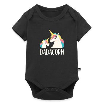 Unicorn Dad Dadacorn & Son Daughter Fathers Day - Baby Premium short-sleeve bodysuit - black - Front