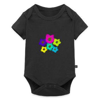 wonderful colorful flowers, bouquet, flowers - Baby Premium short-sleeve bodysuit - black - Front