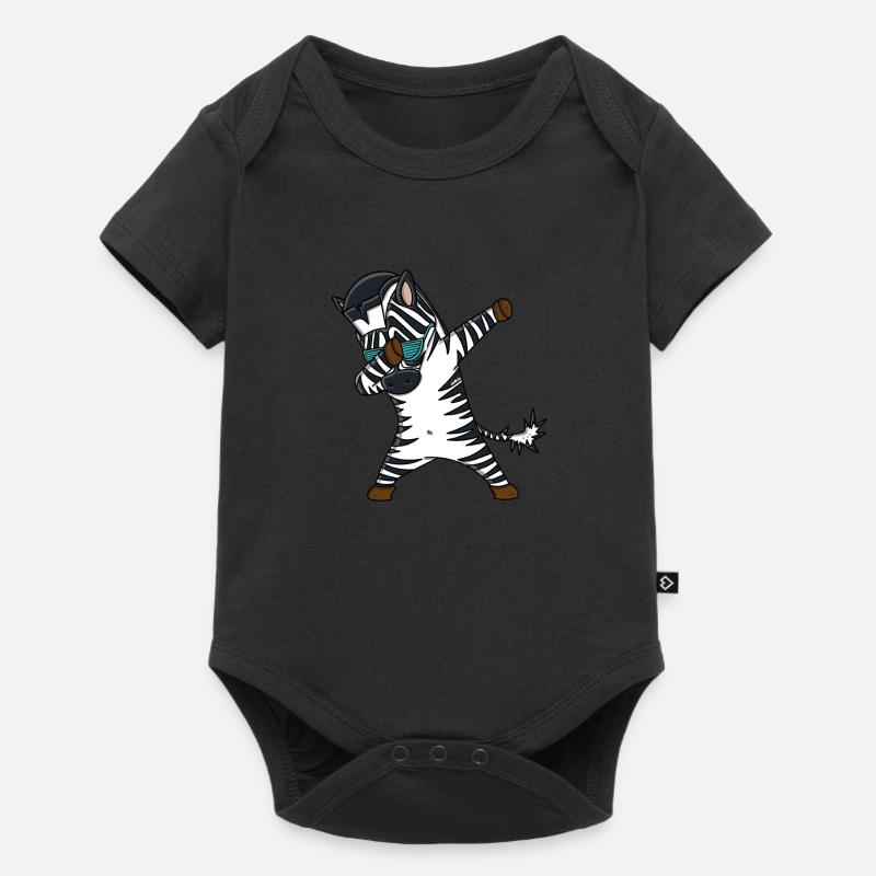 Dabbing Zebra T-Shirt Lustig - Baby Premium Kurzarmbody - Schwarz